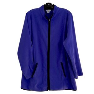Catherine’s purple and black fleece zip up jacket size 1X